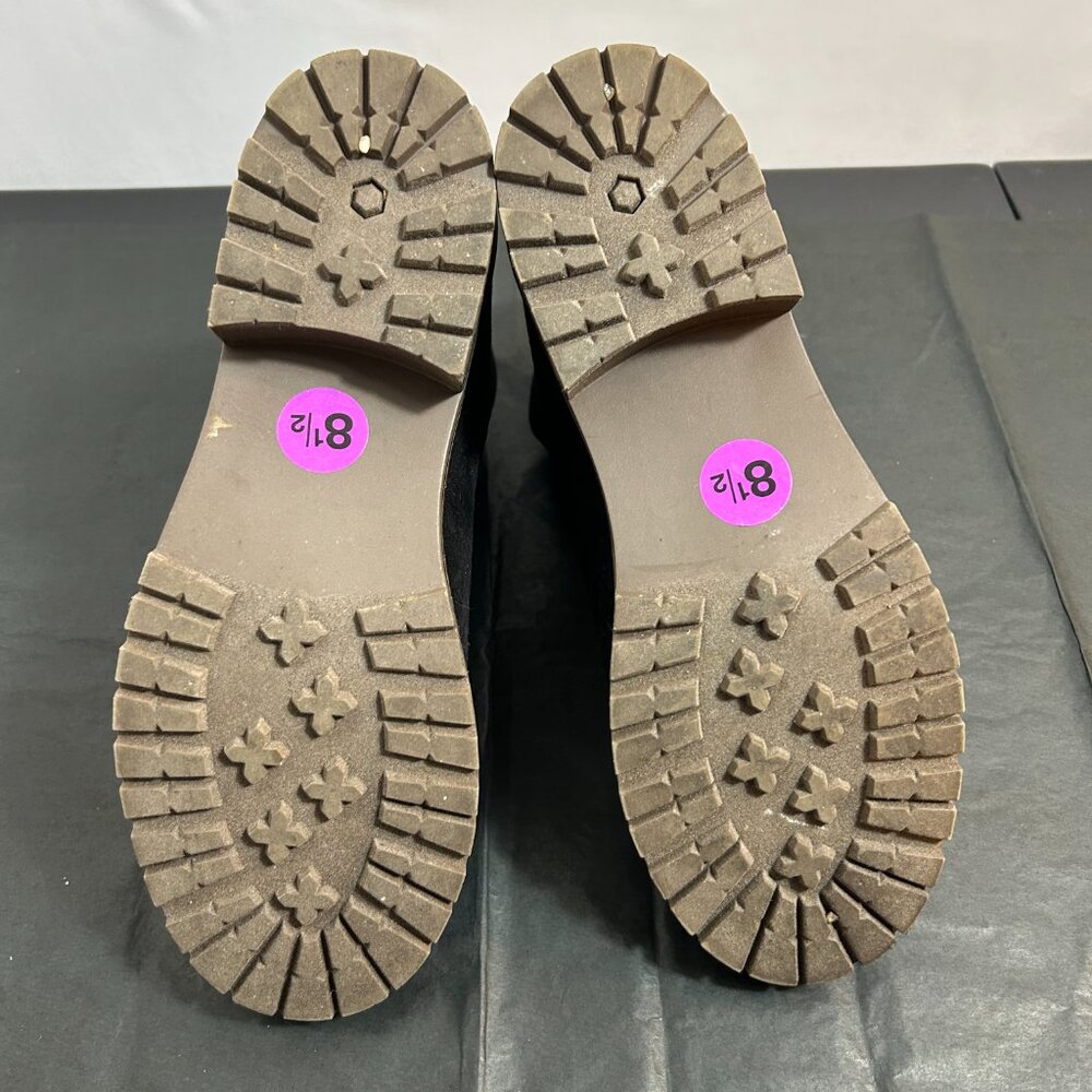 Kensie Khai lug sole Chelsea black faux suede boots 8.5M - worn once - Picture 7 of 8